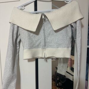 Garage Off-Shoulder cropped Sweater